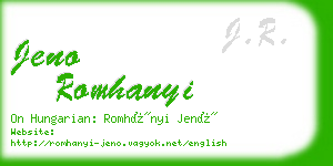 jeno romhanyi business card